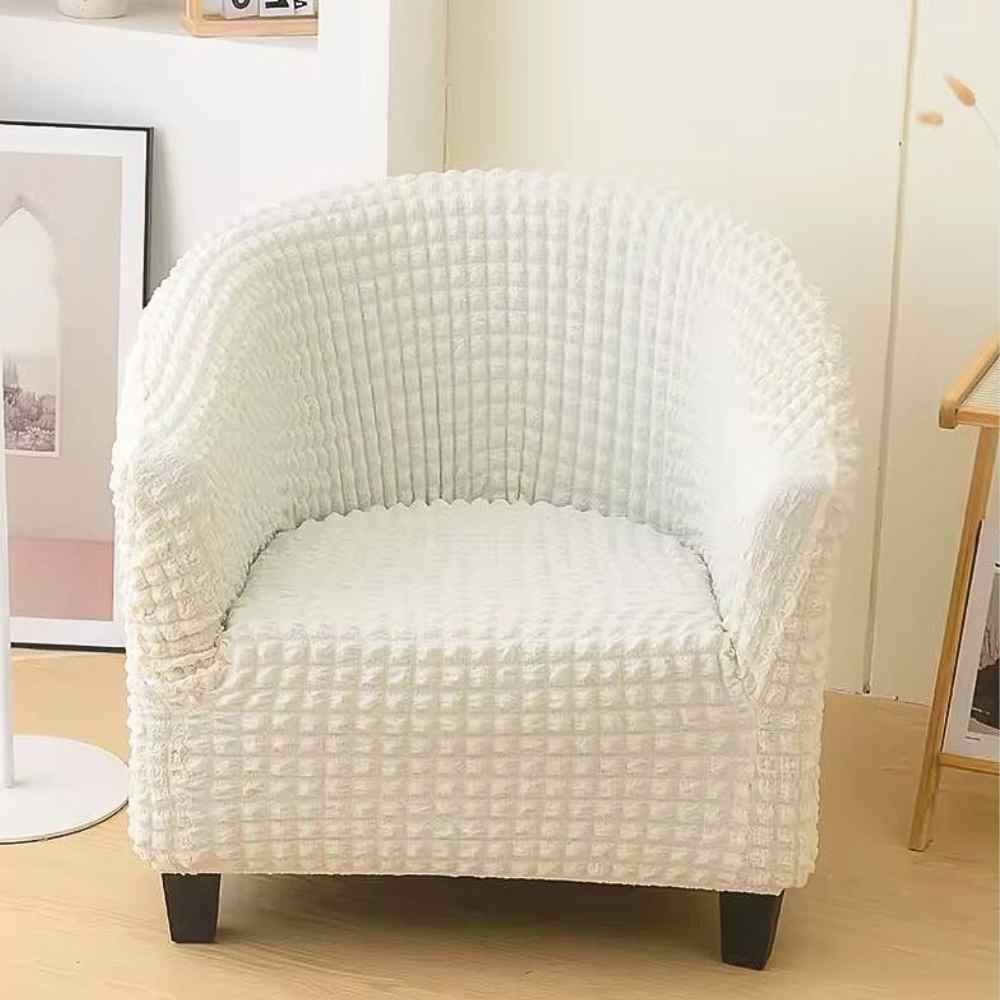 Housse Fauteuil Cabriolet Velours​ Côtelé blanche salon