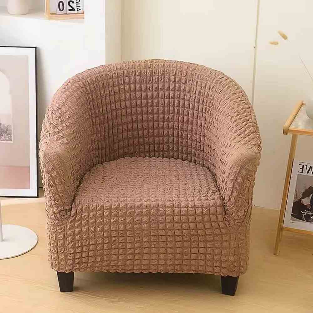 Housse Fauteuil Cabriolet Velours​ Côtelé Camel salon