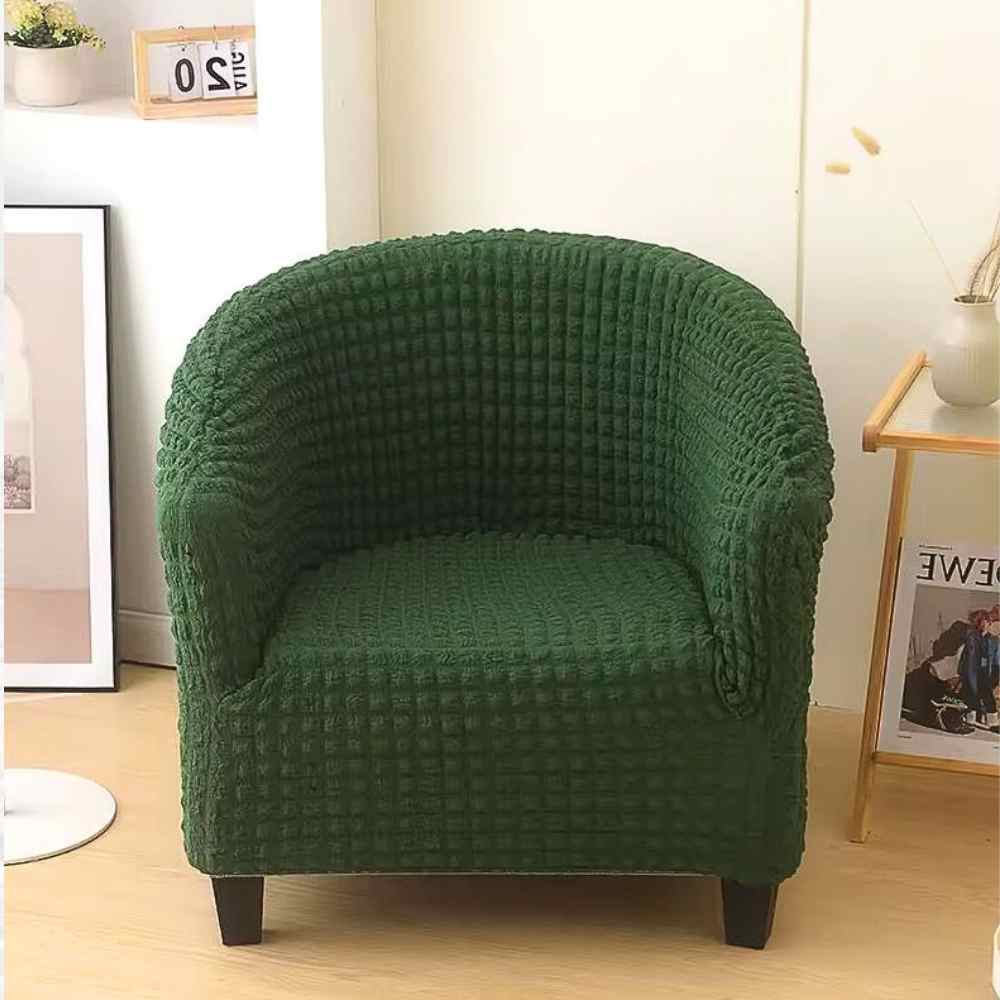 Housse Fauteuil Cabriolet Velours​ Côtelé verte salon