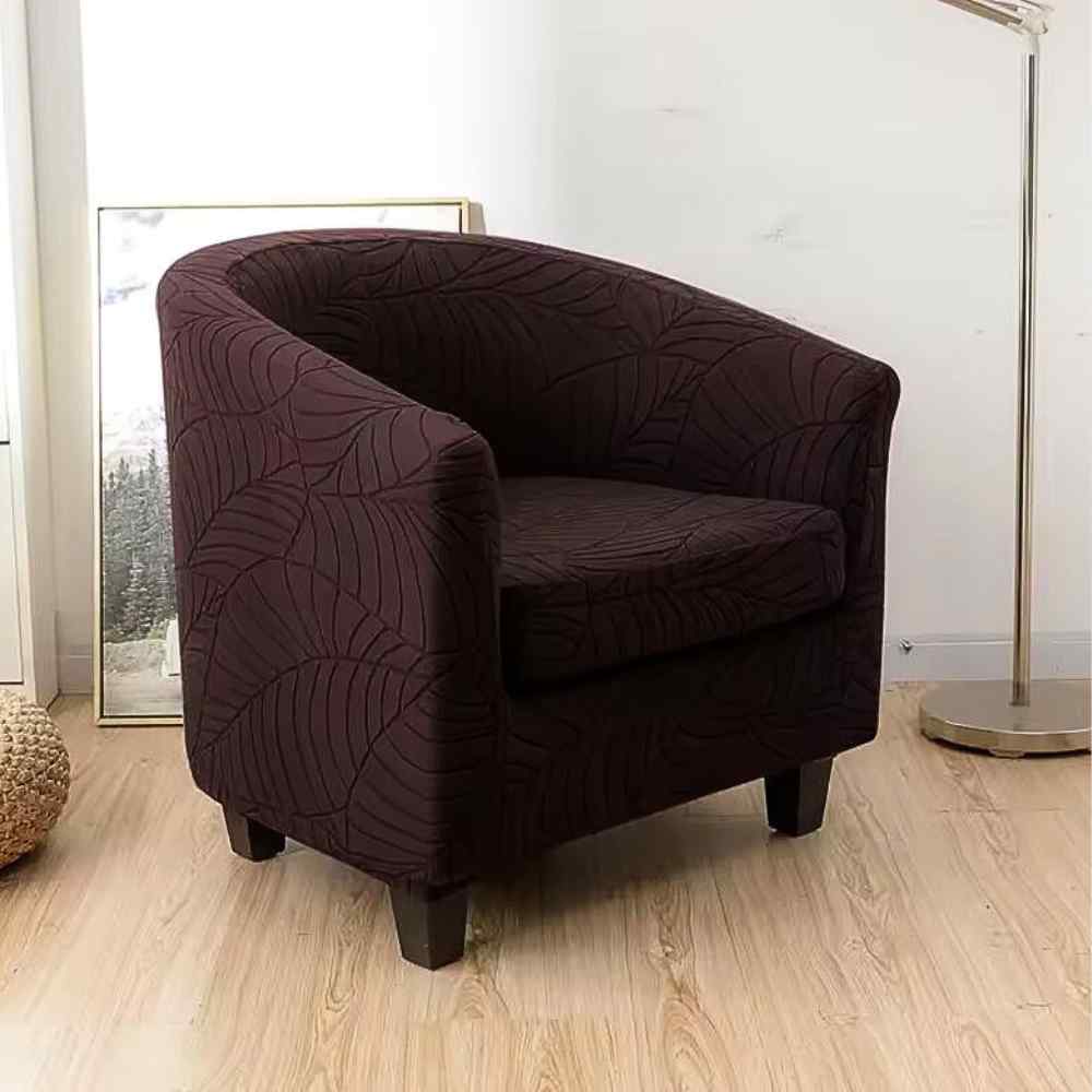Housse Fauteuil Crapaud Extensible marron salon