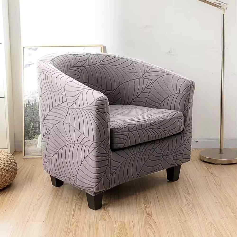Housse Fauteuil Crapaud Extensible taupe de salon