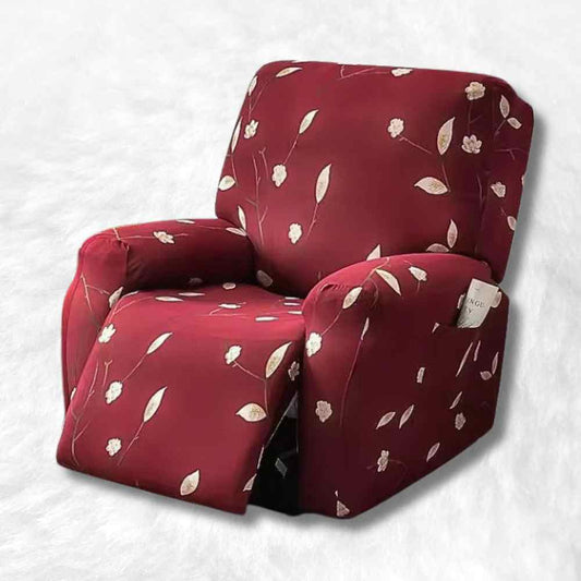 Housse Fauteuil Relax Fleuri rouge